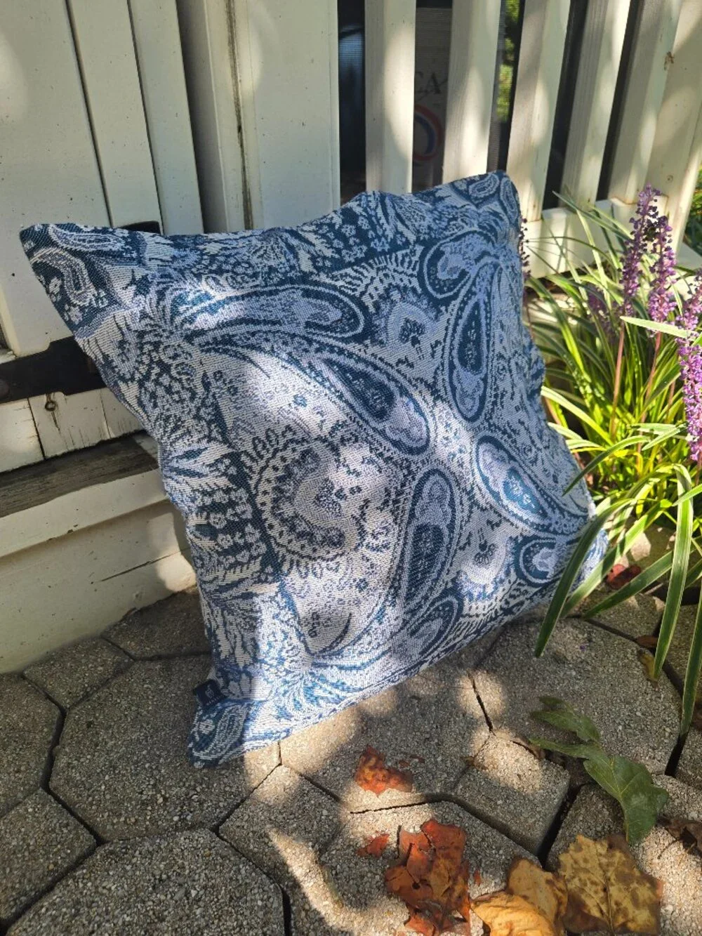 Hendeer Australia Set of 2 Woven Boho Blue Paisley Cushion Covers | Luxury Couch
